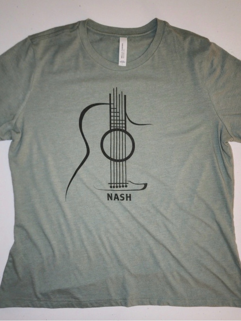Bella Canvas Sage Green Graphic Guitar Tee